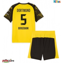 Camiseta Borussia Dortmund Ramy Bensebaini #5 Primera Equipación para niños 2025-26 manga corta (+ pantalones cortos)
